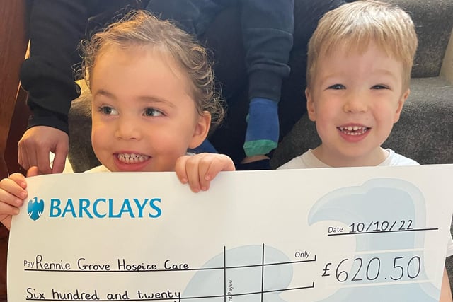 Smiles all round as the nursery raises £620 for Rennie Grove Hospice Care.