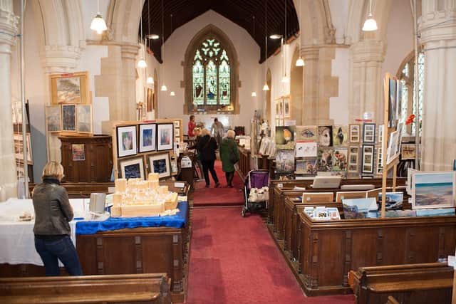 Art on display in St Mary's Church Mentmore