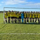 Stewkley FC U1 girls' team proudly show off their new kit sponsored by Leighton Buzzard business AB Vehicle Repairs