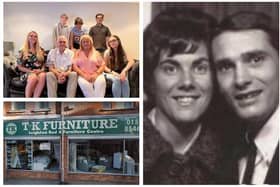 Clockwise from top left: The Shattock family; Tom and Kathy; T&K Furniture. Images: The Shattock family/ Google.