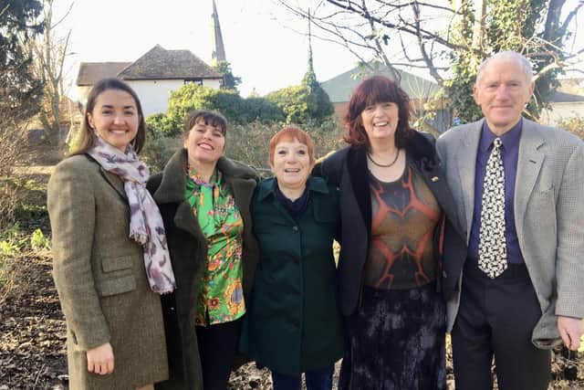 The Peppercorn Centre directors on the site of the proposed arts and heritage centre behind the Wilkos Store in the High Street. Left to right, Gabi Davison, Natasha Seale, Janet Kirby, Sally White and Paul Brown. They are seeking answers regarding the covenants on the land.