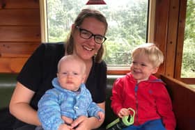 Marion pictured with her two boys, Joe and Max