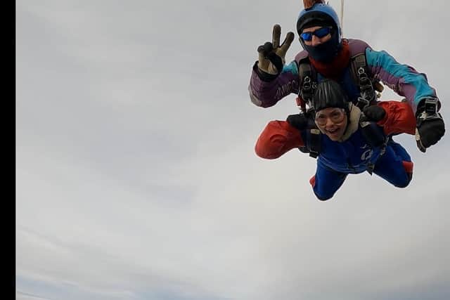 Stanbridge mum Danielle Cross beats her fear of flying by taking part in a charity skydive for the children of Gaza. She's already raised £1,700 for Save the Children.