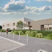 An artist's impression of the new leisure centre. Image: DB3 Architects.
