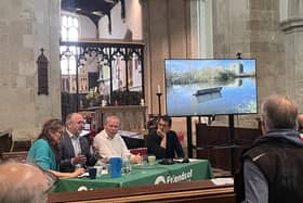 A panel of expert speakers addressed a packed meeting on renewal energy at All Saints Church, Leighton Buzzard