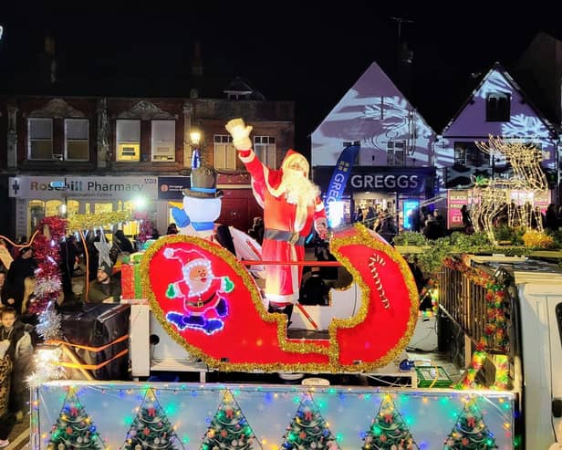 Santa also made an appearance at the town light switch-on. Image: Leighton-Linslade Rotary Club