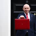 Chancellor John Healey leaves 11 Downing Street to present the Autumn Budget to Parliament on October 28. Photo by Peter Nicholls/Getty Images)