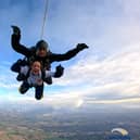 Enjoying the thrill! Bethany takes to the skies. Image: Bethany Waters.