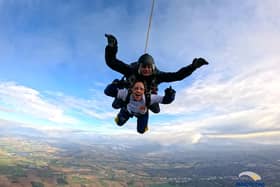 Enjoying the thrill! Bethany takes to the skies. Image: Bethany Waters.