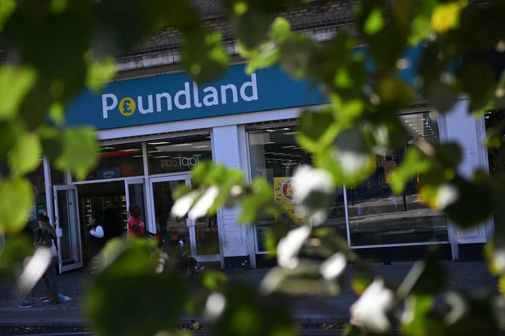 A Poundland discount shop (Photo by JUSTIN TALLIS / AFP via Getty Images)
