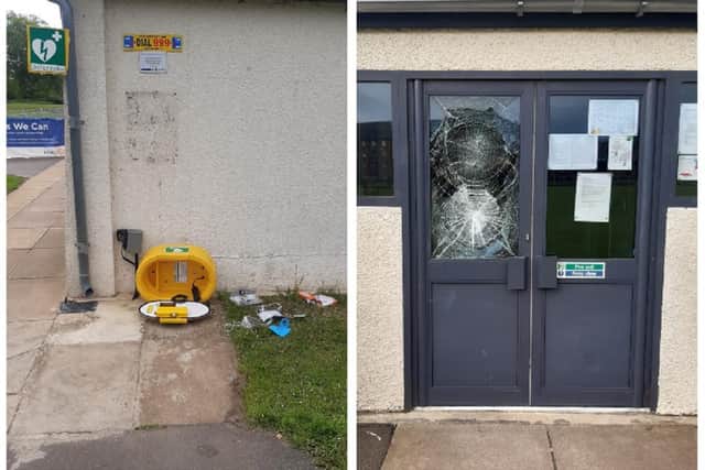 Vandalism at Linslade Memorial Pavilion. Image: Leighton-Linslade Town Council.