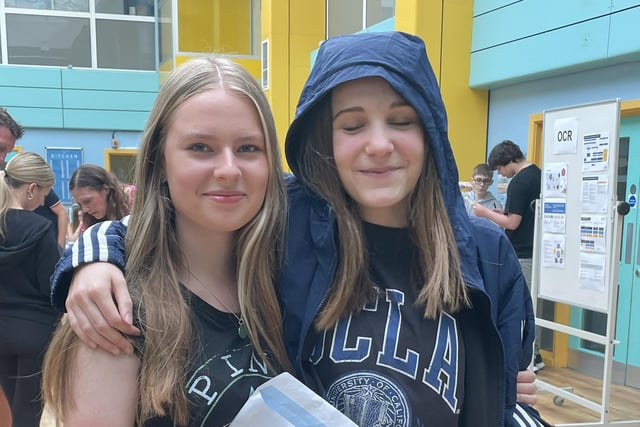 Chloe Adams and El Green were among the students to celebrate superb GCSE exam results