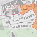 The Land South site (council owned land in orange).