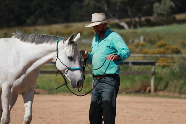 Mark Langley explaining his techniques for a calm and connected horse