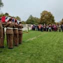 The coffin of Pte McIntosh is carried to the graveside as his family looks on (Crown Copyright)
