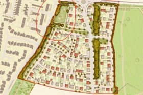 The area (circled|) earmarks the field which residents say has been designated for dog walkers