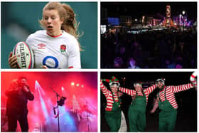 Zoe Harrison (top left/image: Getty) and the Leighton Buzzard Christmas Festival Weekend 2021 (images: Jane Russell).
