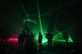 Scenes like this laser show at the Eden Project could be seen in Leighton Buzzard (Photo by Matt Cardy/Getty Images)