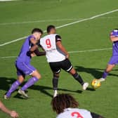 Action from Leighton's (in purple) win at Kings Langley. Photo by Andrew Parker.