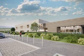 An artist's impression of the new Leighton Buzzard leisure centre. Image: DB3 Architects.