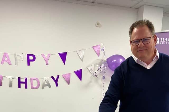 Richard Doe, Chief Executive of Harpenden Building Society, during one of the society’s celebratory events at its head office
