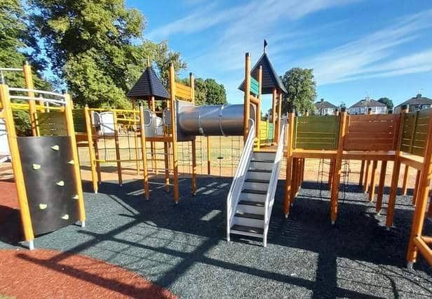 The new, inclusive play area at Parson's Close Recreation Ground. Image: Leighton-Linslade Town Council.