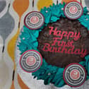 Repair Cafe Leighton Buzzard 1st birthday cake brownie made by FG Bakery