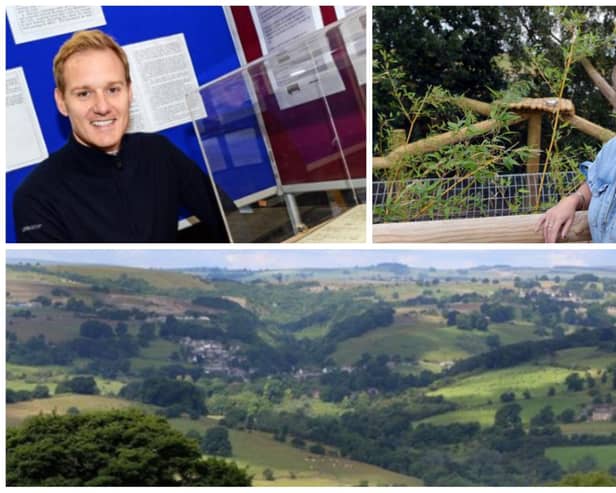 Sheffield television personality Dan Walker has landed what sounds like his dream job, which will involve him roaming the Peak District views. PIctured are Dan Walker and Helen Skelton (top), and the Peak Districk (bottom)