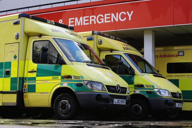 Ambulances park outside Accident and Emergency ward  (Photo by Dan Kitwood/Getty Images)