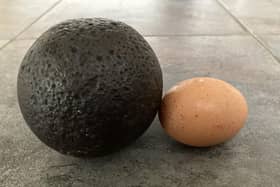 The cannon ball was found abandoned in a skip near the post office.
