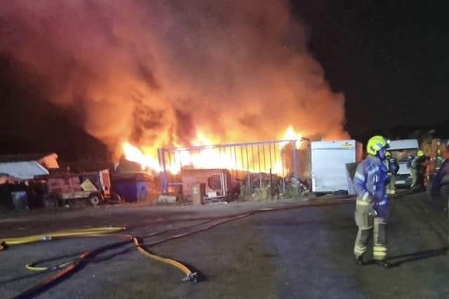 The scene at Gogs Farm. Credit: Liam Smith/Bedfordshire Fire and Rescue Service.