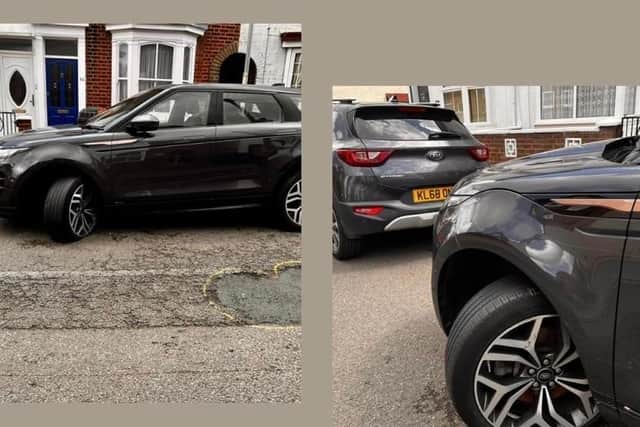 Image showing damage to parked cars caused by speeding motorists. Pic supplied by Hannah Eichler