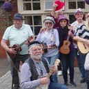 The Last of the Summer Ukuleles raising funds for Brain Tumour Research on Wear a Hat Day.