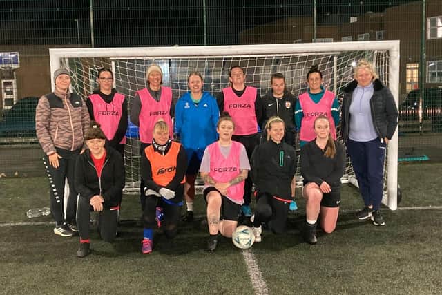 An open session for LWFC Ladies (some of the women also play for other football sides). Image: Leighton Woodside Football Club.