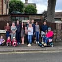 Some of the residents who have signed a petition calling for speed restrictions along Vandyke Road earlier this year. Pic supplied by Hannah Eichler