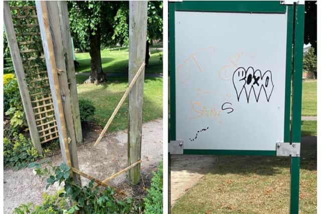 Vandalism at Linslade Community Garden. Photo: Friends of Leighton-Linslade in Bloom Gardening Group.