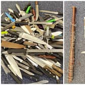 The haul collected from the Leighton Buzzard weapons bin. Picture: Bedfordshire Police