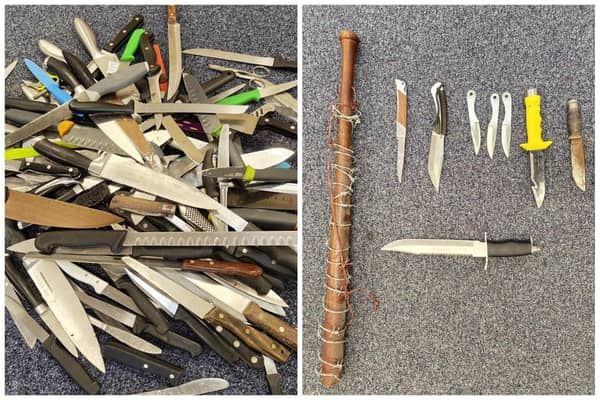 The haul collected from the Leighton Buzzard weapons bin. Picture: Bedfordshire Police