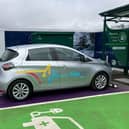 The electric vehicle car club at Chamberlains Barn. Image: CBC.
