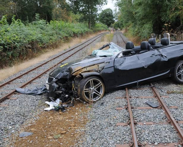 The car on the line. Image supplied.