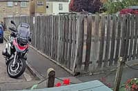 The motorbike pictured on the kitchen camera before it was stolen. Image supplied by Adam Tester.