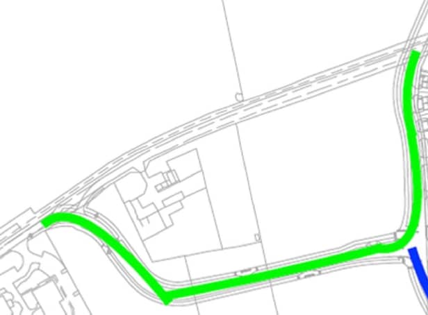 The new route will be as shown above, with the current Vandyke Road between the two new junctions becoming access only to the new housing development known as The Brambles. Image: CBC.