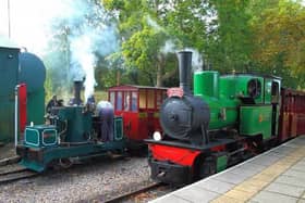 De Winton ‘Chaloner’ waiting to run the Leedon Flyer alongside Pedmoura on a full line service train at Page’s Park Station. Image: Leighton Buzzard Railway.