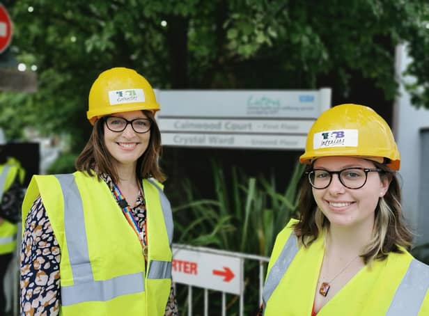 Evergreen service manager Jenny Sookraj and Madie, one of the service users involved in helping shape the new unit, visit the site.