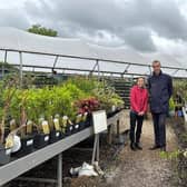 MP Andrew Selous with Iris Lee, owner of Leighton Buzzard Garden Centre