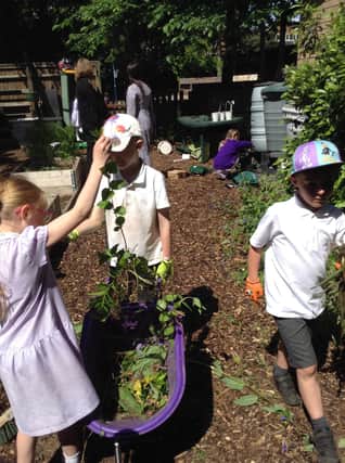 Pupils at Heathwood School exploring their garden. Picture: Central Bedfordshire Council
