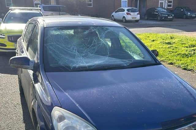 Stolen car recovered in Leighton Buzzard with smashed windscreen