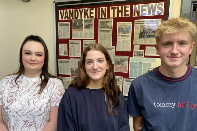 A-level results day at Vandyke Upper School.