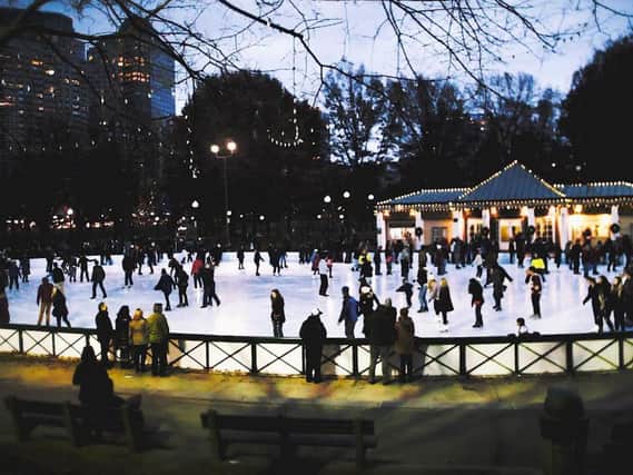 Ice skating in Boston
