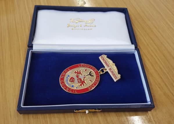 The Honorary Burgess medal for Leighton-Linslade